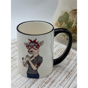 Hipster Cow Animal Coffee Mug 17.5 oz. by Signature Housewares NWOB